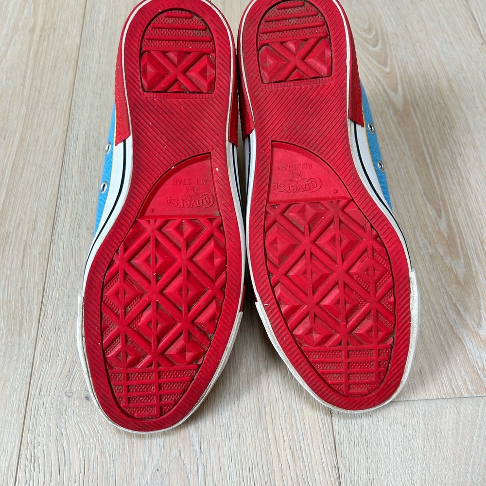 ❌SOLD💰Converse Chuck Taylor Blue and Red High-Top Double Logo Sneakers Men size7 - Picture 6 of 12
